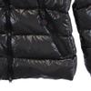 Moncler Down Jacket 50.4" Black Logo Embroidery Kid's Used