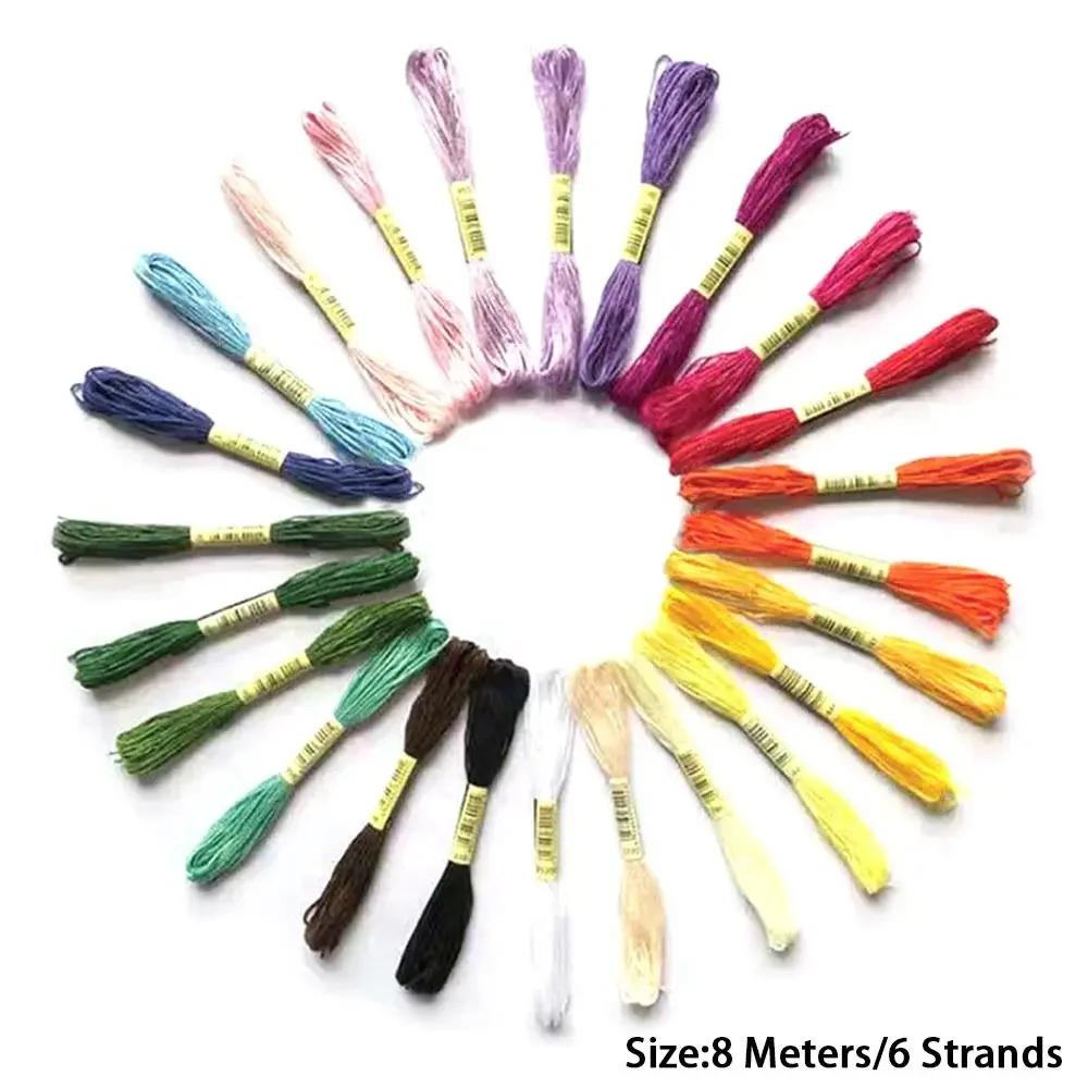 New 24/100/50/100 Cross Stitch Threads 8 Meters/6 Strands Cotton Embroidery Thread Multicolor DIY Sewing Skeins