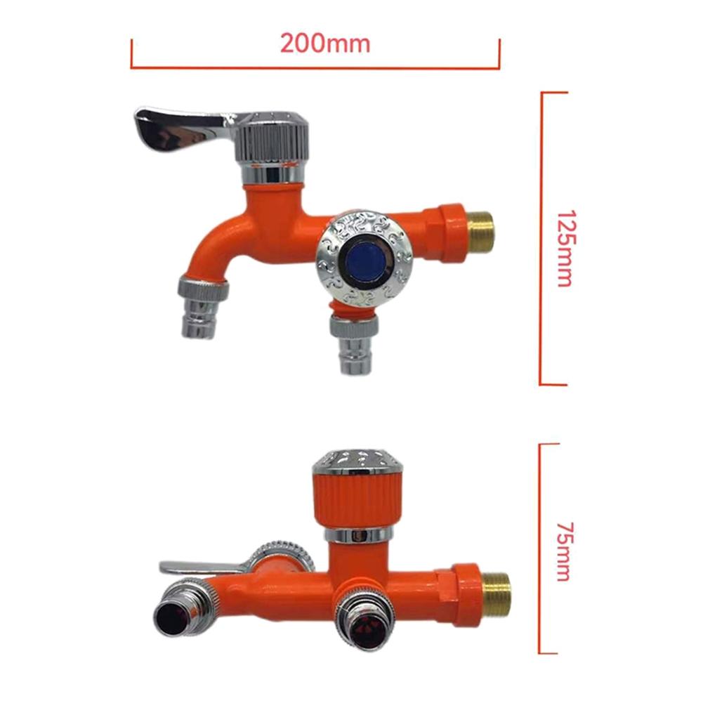 PP Double Outlet Faucet 1/2\" Control Spool Orange
