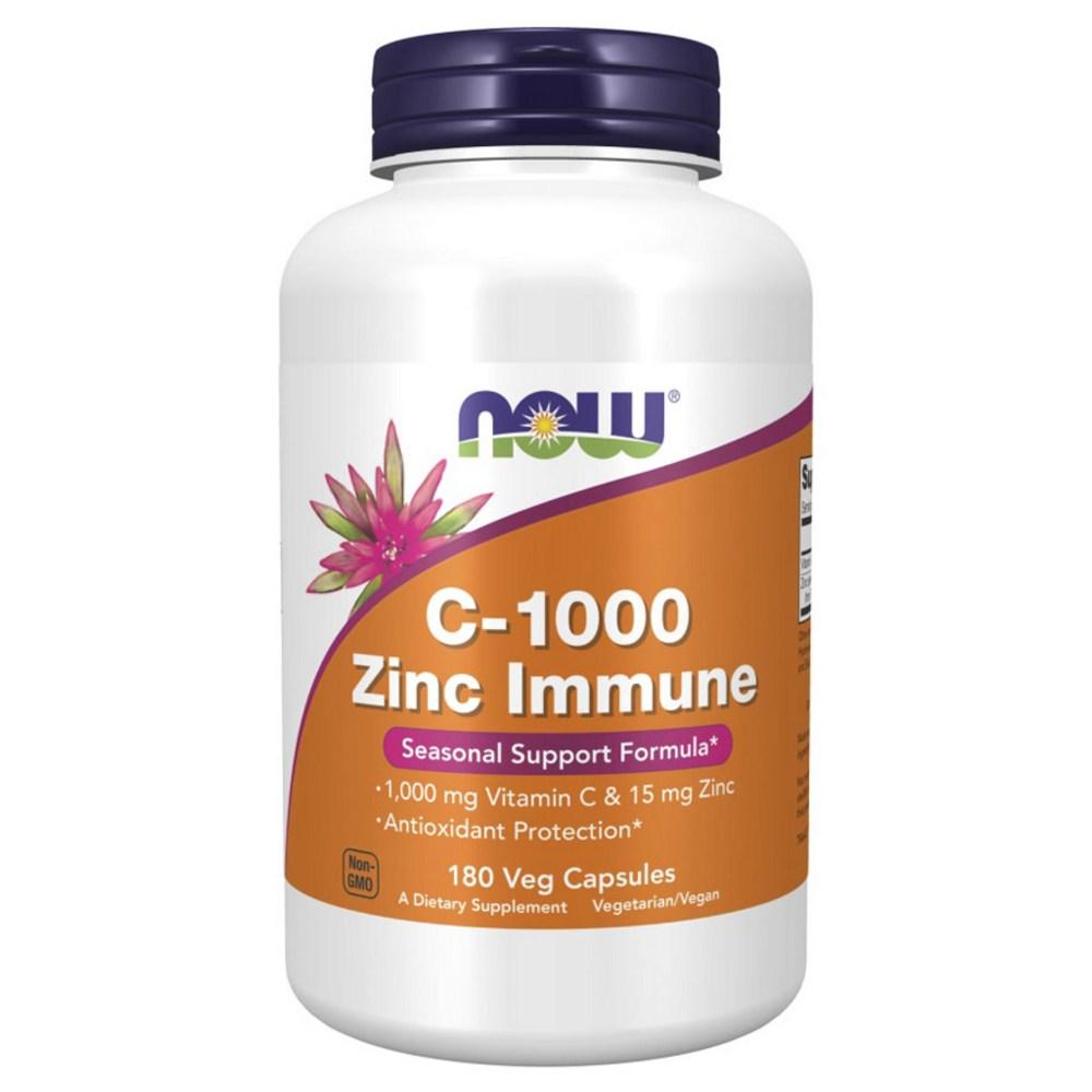 Now Foods C-1000 Zinc Immune Veg Capsules 1 pcs 180 Tablets