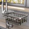1PC Kitchen Space Aluminum Sink Drain Rack Sponge Storage Faucet Holder Soap Drainer Pan Basket Organizer Bathroom Accessories