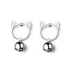 VENTFILLE Silver Gold Color Moon Cute Cat Earrings for Women's Pearl Moonstone Opal Jewelry Gift 925 Stamp Dropship Wholesale