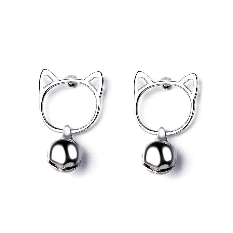 VENTFILLE Silver Gold Color Moon Cute Cat Earrings for Women's Pearl Moonstone Opal Jewelry Gift 925 Stamp Dropship Wholesale