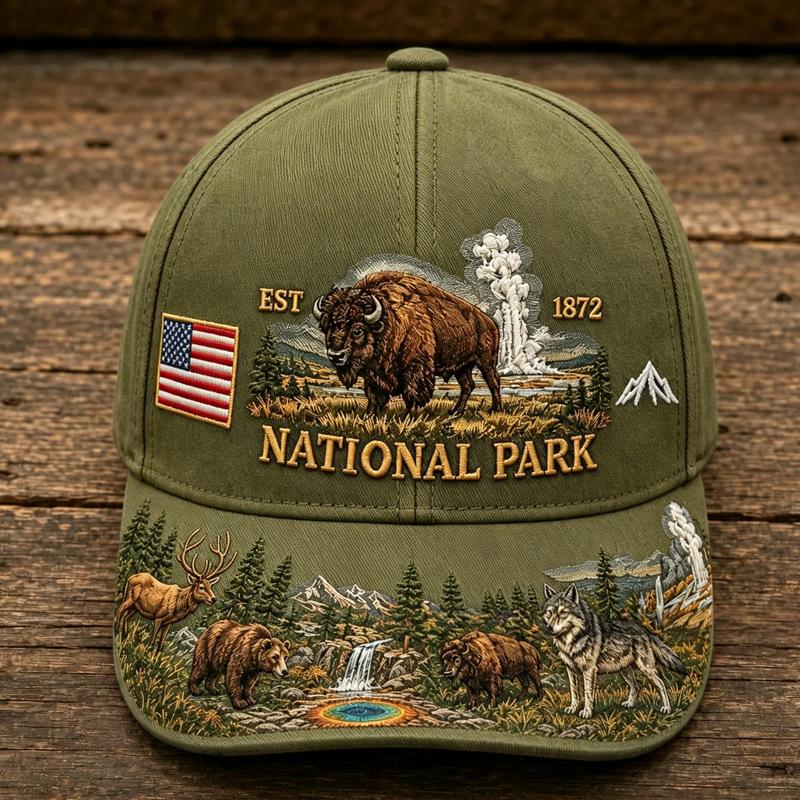 New National Parks Adventure Cap Bison National Park Adventure Cap