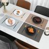 European Leather Placemat Waterproof and Oil-proof Western Food Mat Hotel Thermal Insulation Dining Table Mat Metal Pattern Premium Sense Placemat