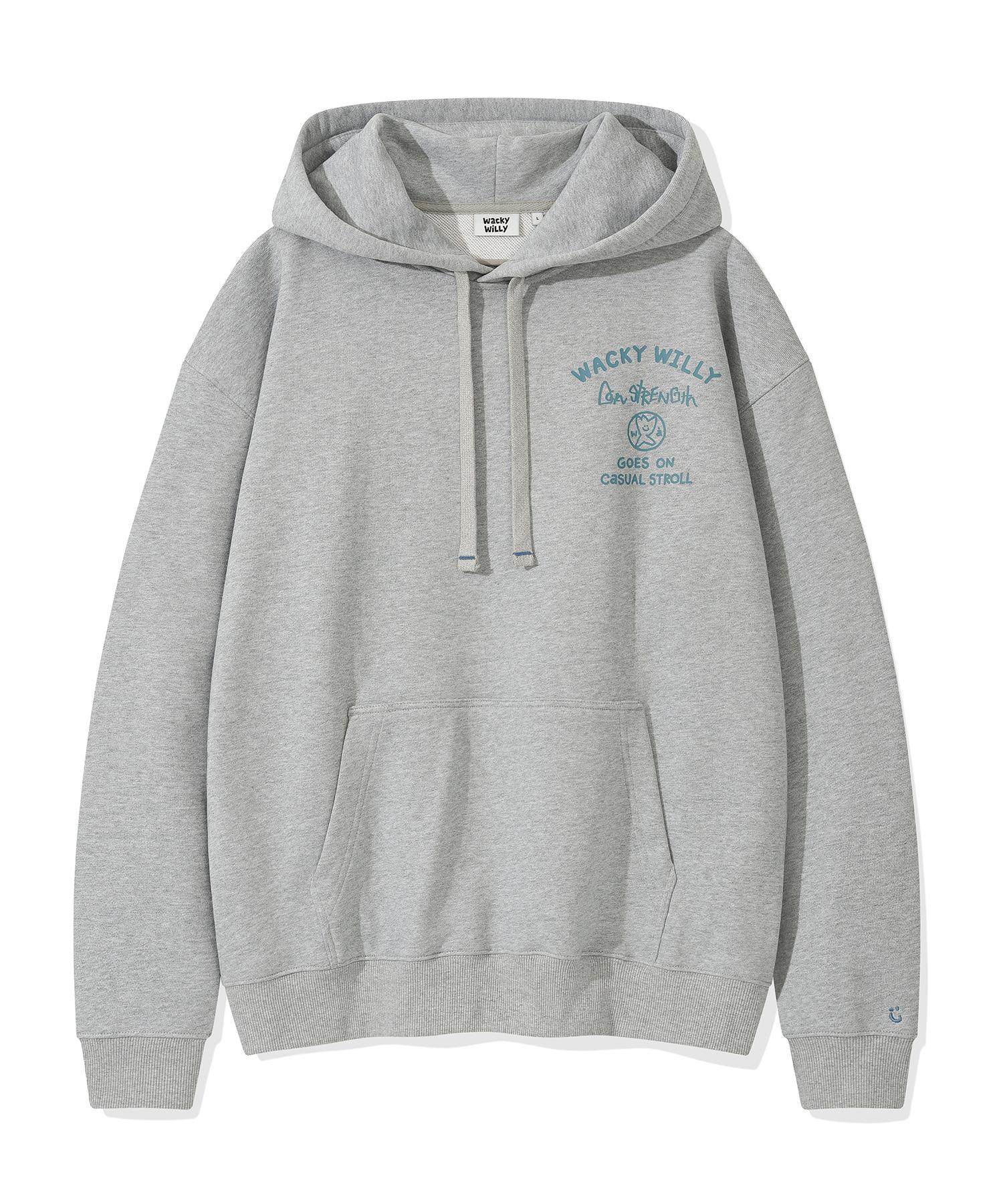 Wacky Willy Lettering Heavy Terry Hoodie Gray L
