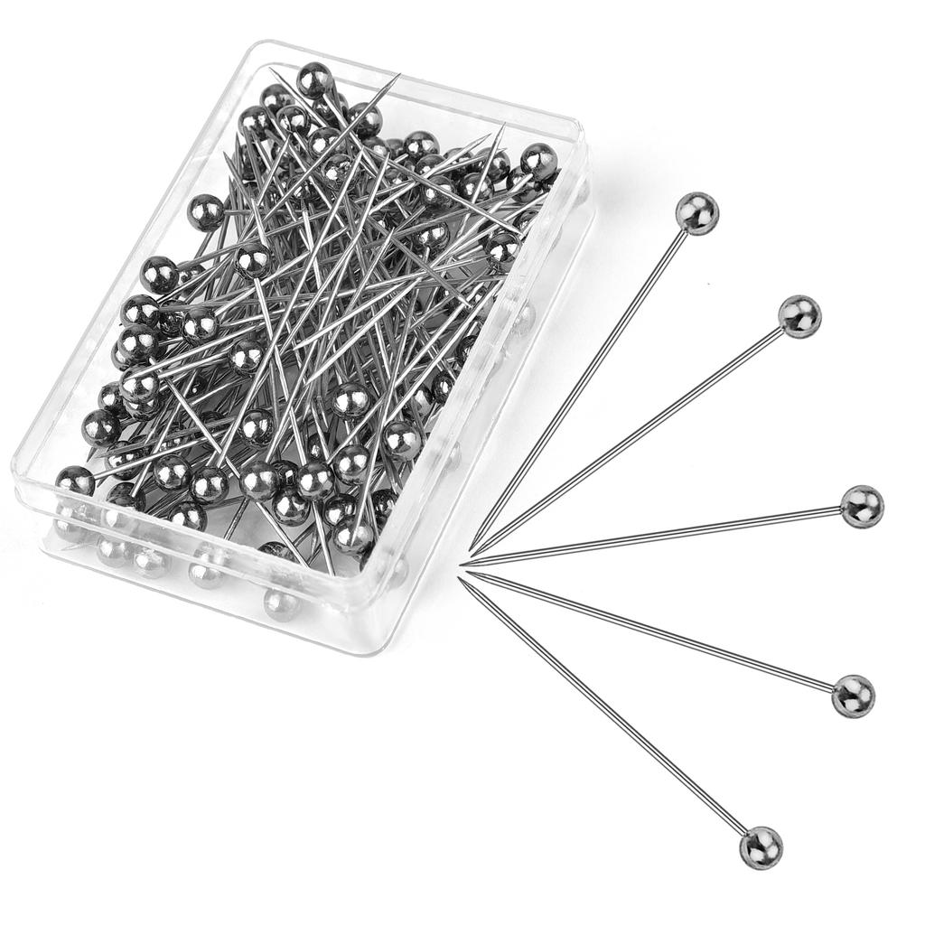 50/100Pcs Fashion Sewing Needles Colored Glass/Ceramics Head Bead Pin Stitch Knitting Needles Sewing Fixed DIY Safety Pin 32mm