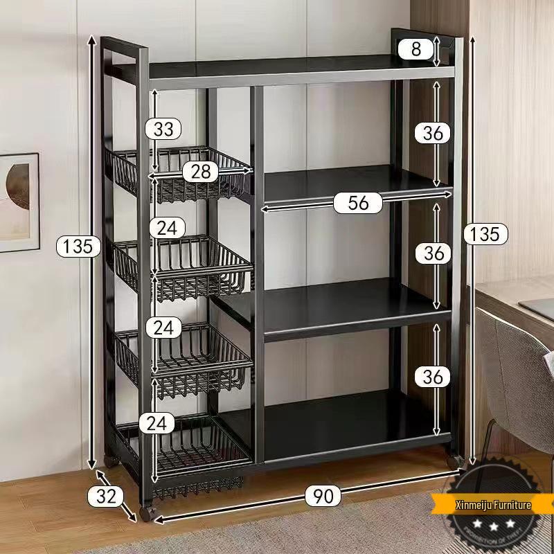 Floor-Standing Kitchen Storage Rack: Multi-Layer Vegetable, Snack & Sundries Organizer