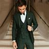 Зелений піджак Комплекти Костюми Ділові Щоденні Весільні вечірки Наречений Смокінг Костюм Ведучий Чоловічий костюм Звичайні Комплекти з 3 предметів Піджак+Штани+Жилет