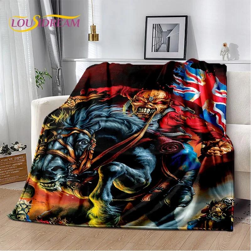 

3D I-Iron M-Maiden HD Metal Band Soft Flannel Blanket for Bed Bedroom Sofa Picnic,Throw Blanket for Cover Outdoors Leisure Gift 75cmx90cm