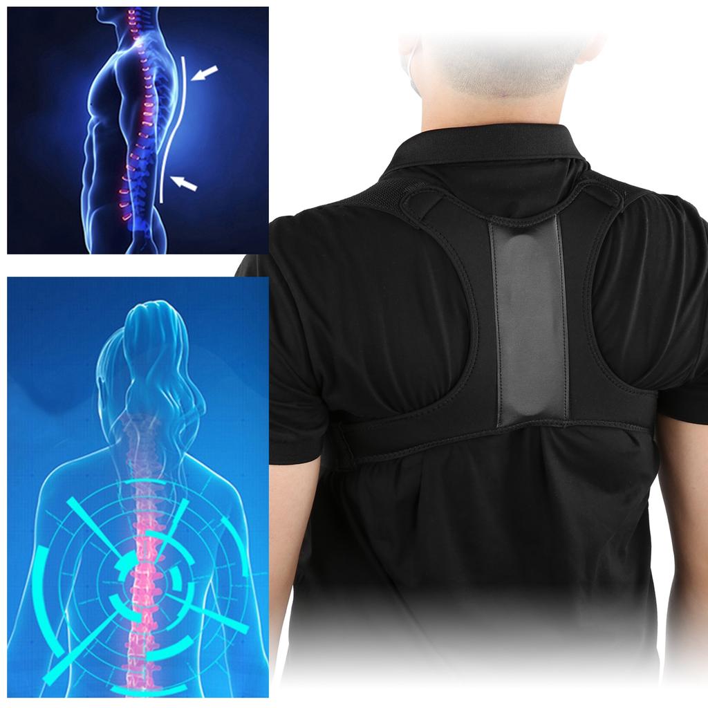 Posture Corrector Adjustable Back Brace Shoulder Lumber Support Belt for Men Women M Size