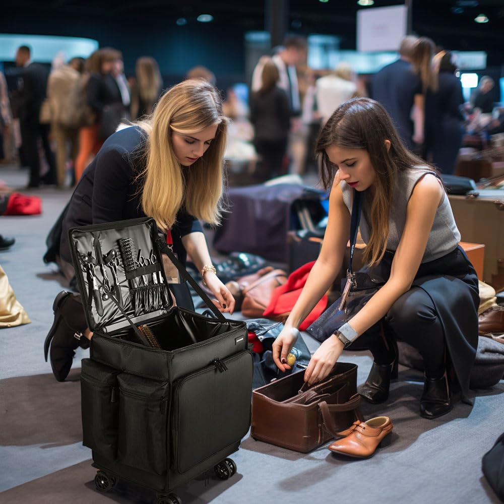 BYOOTIQUE Professional Hair Makeup Scissor Barber Bag with Large Capacity Hairdressing Tool Storage Case with Holder for Hair Hair Hair Coloring