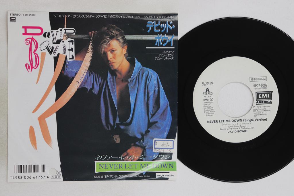 7inch Record DAVID BOWIE - Never Let Me Down (Single Version)  RP072009PROMO EMI AMERICA 1987 Japan Rock Used