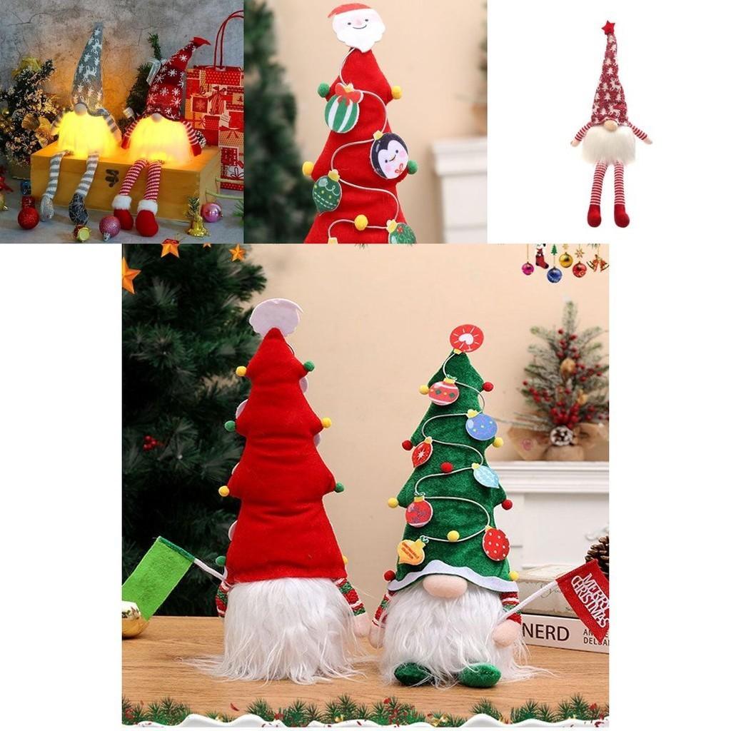 Incredibly Soft Christmas Gnomes With Led Lights Plush Dolls Xmas Ornament