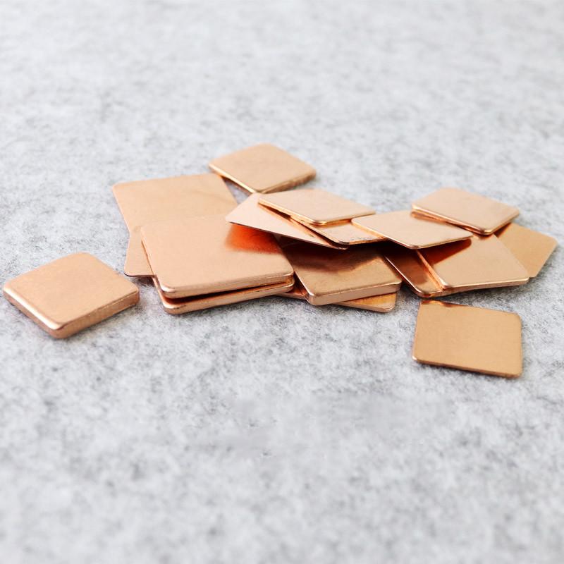 10Pcs 0.3mm-2mm Thickness Laptop Copper Sheet Plate Strip Shim Thermal Pad Heatsink Sheet for GPU CPU Chip RAM Cooling
