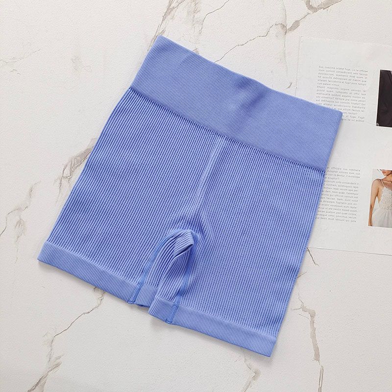 European and American Style High-Waisted Seamless Fitness Shorts for Women, Butt-Lifting Tight Yoga Pants, Ribbed Elastic Breathable Sports Shorts