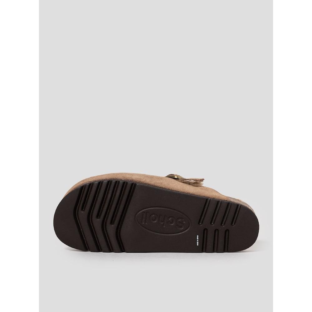 Scholl (Women) Suede Fur Cork Clog Brown (Hh49K2C11D)