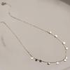 18K Gold-Plated Sterling Silver Minimalist Round Disc Necklace with Clavicle Chain