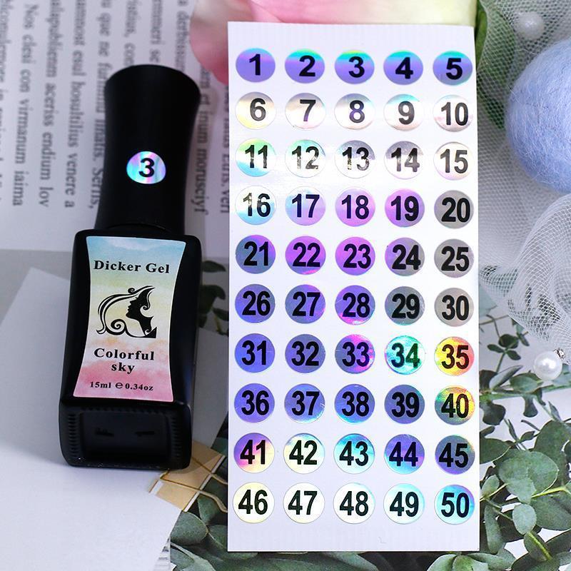 10Pcs Waterproof Nail Polish Number Label Stickers Easy To Read Marking Tool for Beginner DIY Nail Art Color Classification