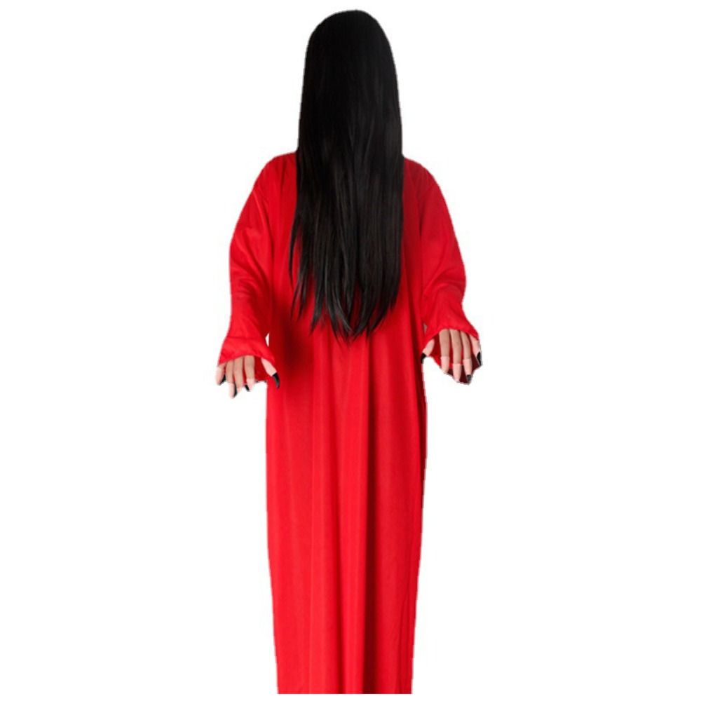 

White Red Female Ghost Costume Sadako Masquerade Clothes Funny Halloween Costumes Carnival красный