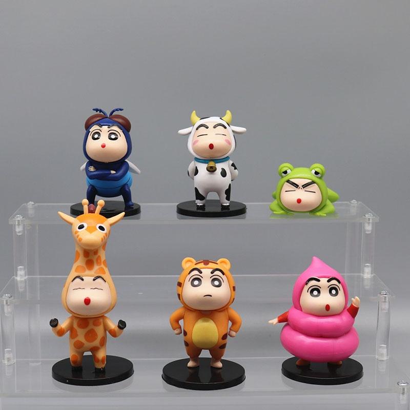 Grenouille et Girafe Créatives en PVC Shin-chan Figurine d'Action Décoration de Bureau Vente en Gros