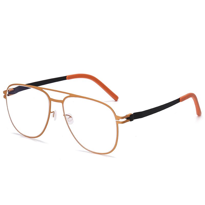 Screwless Lightweight Spring Myopia Glasses - Thin Steel Business Full Frame in Simple Colors