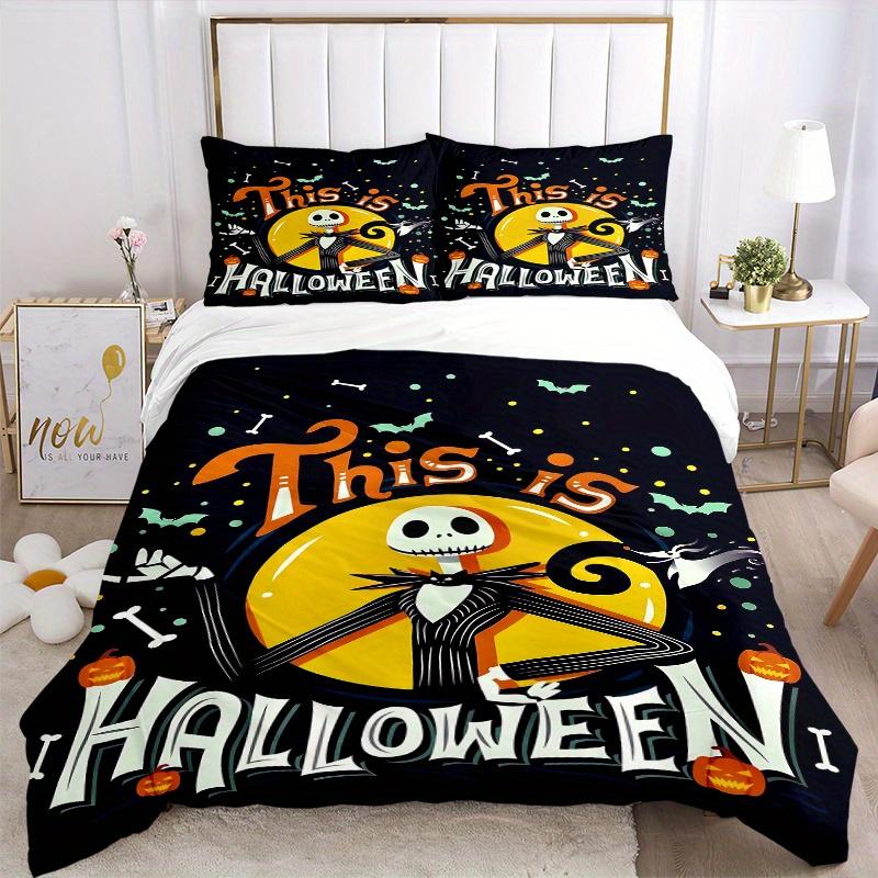 3pcs This Is Halloween Jack Bedding Set Includes Quilt Cover and Pillowcases, Suitable for All Seasons B094