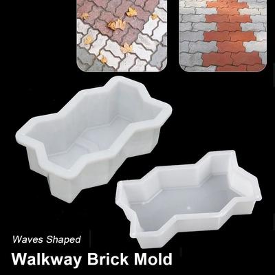 1 Buc Bucată Plastic Piatră Pas Stepping Stone Pavaj Formă Valuri Cărămidă Matriță Cale Pietonală Pentru Gazon Paturi Curte Grădină