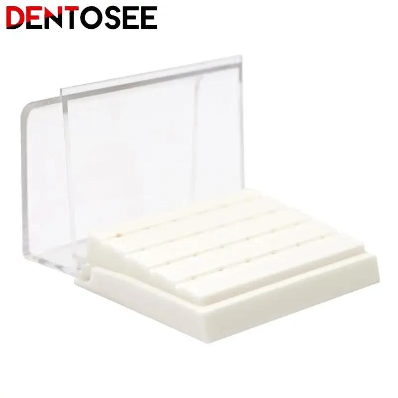 24 Holes Plastic Dental Bur Holder Disinfection Carbide Burs Block Drills Case Box Blue/white/yellow for Dentist Lab Equipment