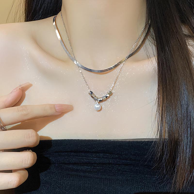Südkoreas elegante doppelreihige Perlenkette - Trendig, vielseitig und schick