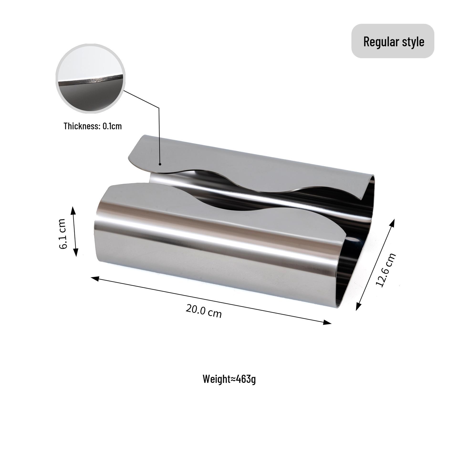 Nordic Light Luxury Curved Stainless Steel Tissue Box for Living Room