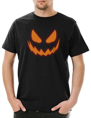 Leuchtender Halloween-Kürbis I Herren-T-Shirt Kürbis Horror Kostüm Trick or Treat