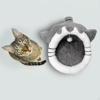 Folded Cat Beds with Ball Basket Anti Slip Cushion Dog Soft Warm No Deformation Cute Pet House