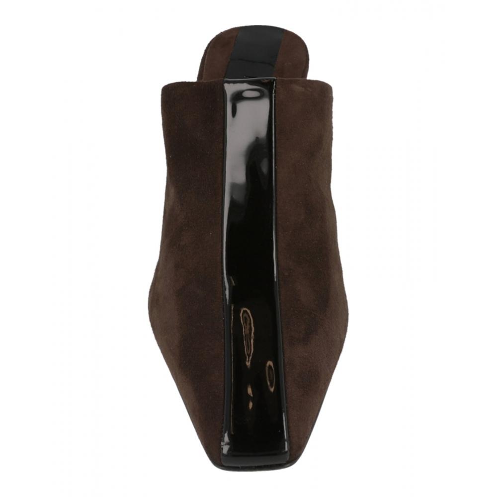 Salvatore Ferragamo Sophye Suede Mules Dark Brown
