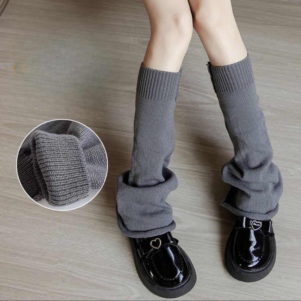 Spring Summer Slouchy JK Spice Girl Knitted Japanese-style Y2K Micro-flare Slim Wide-leg Subculture Calf Simple Leg Warmers