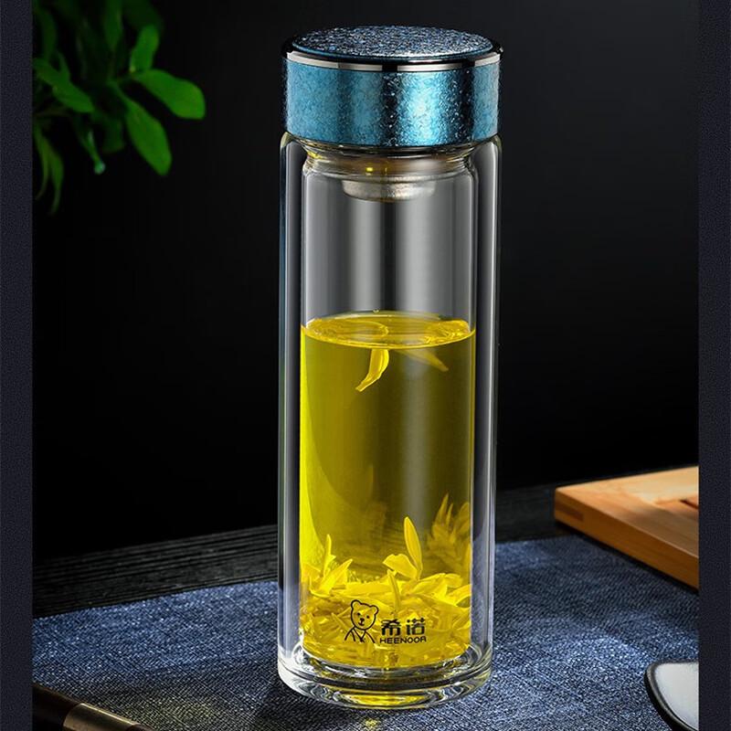 Xinuo Double-Layer Insulated Borosilicate Glass Tea & Travel Mug