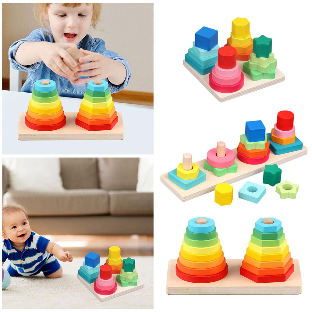 MONTESSori Geometric Stacker Early Acknowledgment Learning Colorful Shape Classification Classification of Stackable Toys