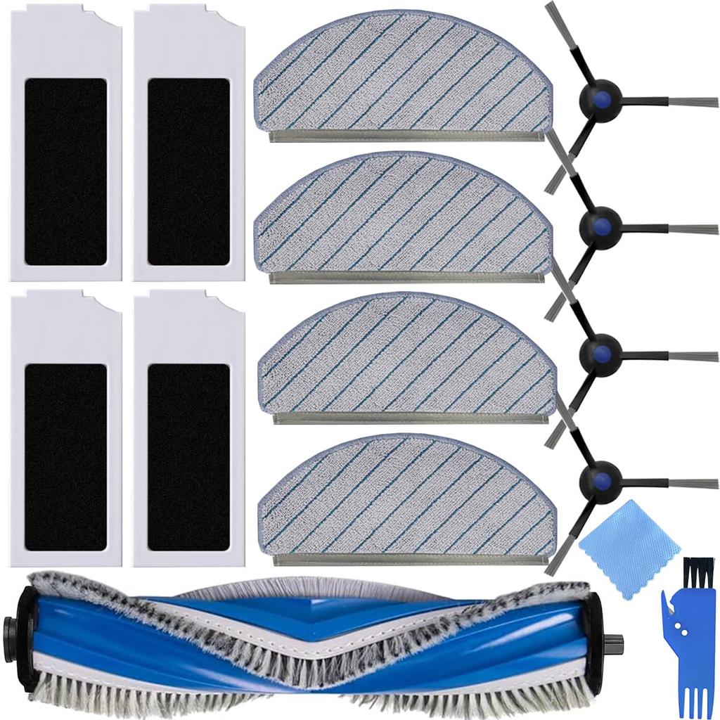 EATBALE Replacement Parts Compatible with Deebot N20 N20 Plus N20 Pro Plus Robot Vacuum Main Side HEPA Microfiber Mop Roller Edge and Accessory Kit /