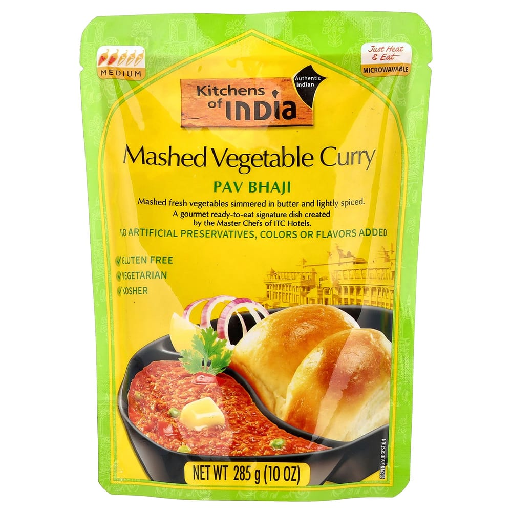 Kitchens of India Pav Bhaji Mashed Vegetable Curry, Medium Spice, 285g (10oz)