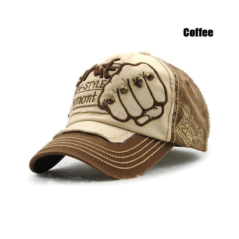 Mode Baseballkappe Sport Outdoor Freizeitkappe Sonnenhut Gorras Hip Hop Kappen Einheitsgröße Verstellbar Unisex Faust Nieten Patches