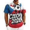 Men's World Tournament Series Casual Printed Polo Shirt Button Short Sleeve Top with Graphic Design for Sports and Leisure