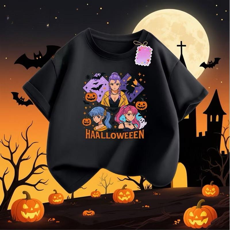 DUDU Halloween Kpop Devil Hunter Kpop Boys and Girls Children s Short Sleeves 140