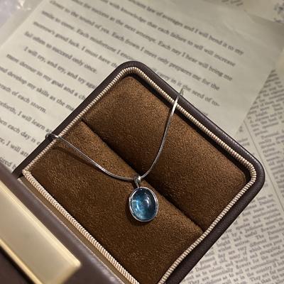 SZinc Alloy Sterling Zinc Alloy Simple Retro Moissanite Necklace Women Girls Necklace Fashion Temperament Zircon Birthday Gifts