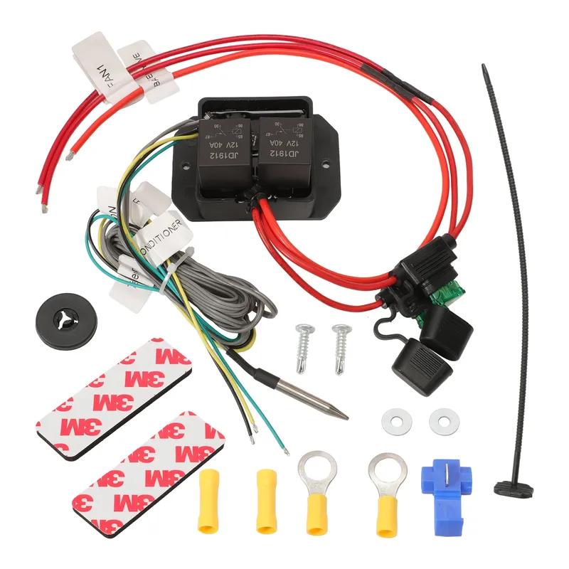 12V Digital Radiator Fans Controller Swith 0444 Adjustable Temperature Range Digital Electric Thermatic Fan Switch Kit
