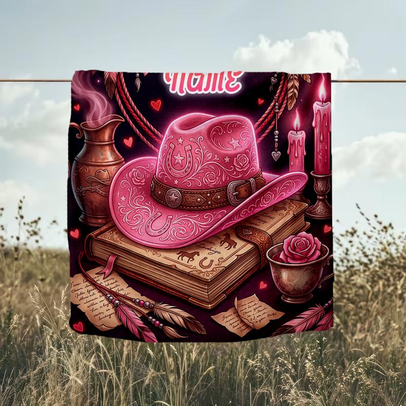 1PC Custom Name Western Romance Night Outdooor Flannel Blankets Throw Blanket All-Season Throw Gift Bedspread for Couch, Bed, Camping Holiday Birthda