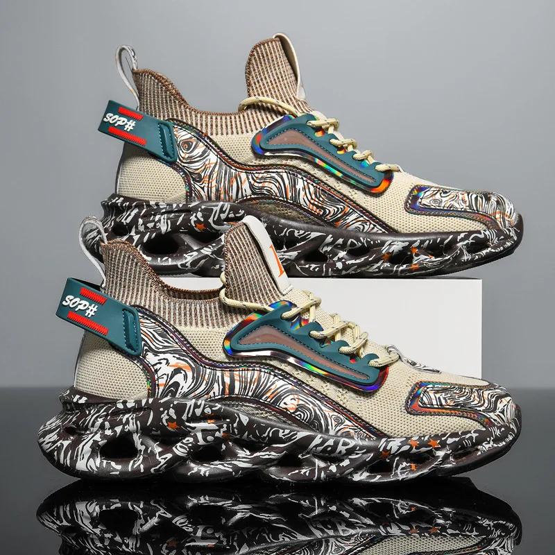 Fashion New Men's Sneakers Printed Ultra Light Thick Bottom Casual Shoes Soft Bottom Wear resistant Running Shoes Zapatos Para Hombres