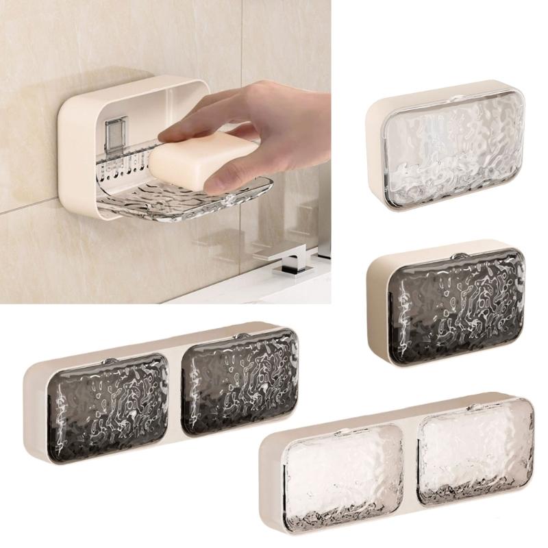 Bathroom Wall Mount Soap Holder Drainage Shelf Organizers Adhesive Mount Soap Dish Bathroom Organizers Soap Holder