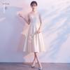 Bridesmaid Dress New Spring Grey Satin Sisters Bridesmaid Dress Medium and Long Girlfriend Dress Sister Dress