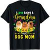 I Love Being A Grandma And Dog Mom Pomeranian Sunflowers Men Women Kids T-Shirt