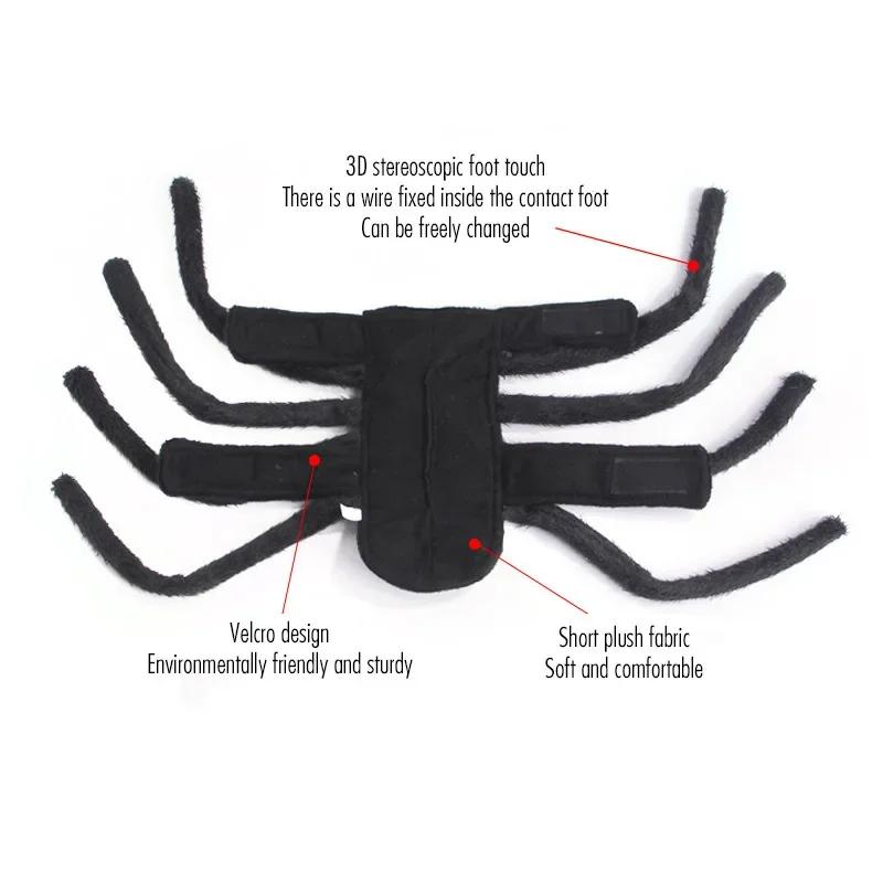 Pet Halloween Fun Spider Chest Back Cat Small and Medium Dog Festival Creative Transformation Costume Puppy Role Playing Costume